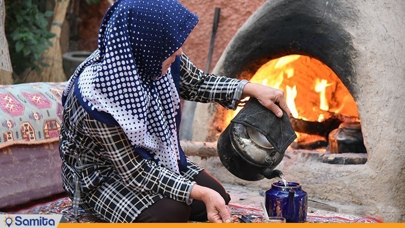 چایی تازه دم اقامتگاه بوم گردی شاهدان